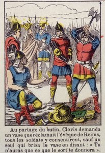 Clovis en de Soissons-vaas - Afbeelding van Epinal uit de 19e eeuw