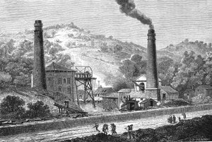 Steenkool in Wales bij Glyn pit, Engeland
