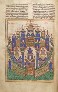 Plan van Hemels Jeruzalem, uit Liber Floridus door Lambert de Saint-Omer ca. 1120 door French School