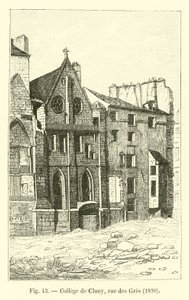 College van Cluny, rue des Gres, 1820 door French School
