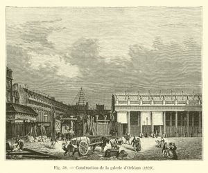 Bouw van de Orleans galerij, 1829 door French School