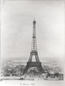 Bouw van de Eiffeltoren, Parijs, 31 maart 1889