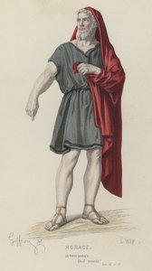 Corneille, Horace, Act III, Sc VI (gekleurde gravure) door French School
