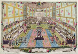 Kroning van Lodewijk XVI in de kathedraal van Reims op 11 juni 1775 door French School
