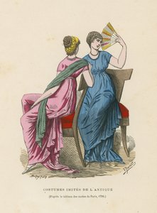 Kostuums die de oudheid imiteren, 1798 door French School