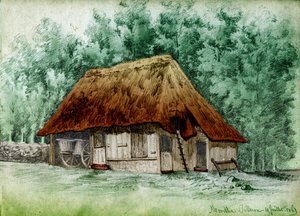 Huisje in Frankrijk (tekening) door French School