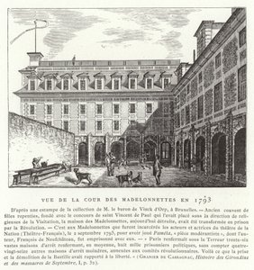 Binnenplaats van het Madelonnettes-klooster, Parijs, 1793