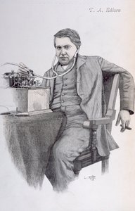 Omslagillustratie van La Revue Illustree met Thomas Alva Edison, 1889 door French School