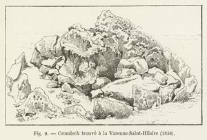 Cromlech gevonden in La Varenne-Saint-Hilaire, 1858 door French School