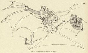 Schets van Leonardo da Vinci door French School
