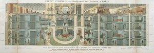 Dwarsdoorsnede van de kelder van de Credit Lyonnais, Boulevard des Italiens
