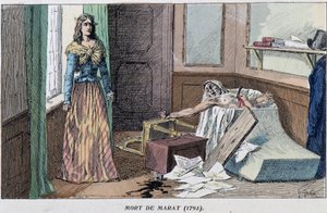 Dood van Marat in 1793 door French School