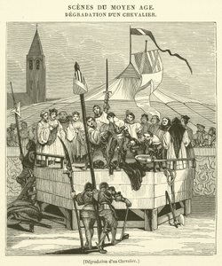 Degradatie van een ridder (gravure) door French School