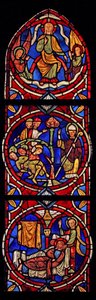 Christus en St. Martinus, 3 scènes uit de kerk van Varennes-Jarcy door French School
