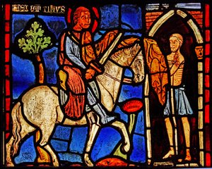 St. Martinus verdeelt zijn mantel (ex Varennes-Jarcy - oorspronkelijk uit de Abdij van Gercy?)