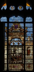 Met het noordelijke raam in de kapel in het Kasteel van Chantilly door French School