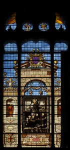 Met het zuidelijke raam in de kapel in het Kasteel van Chantilly door French School