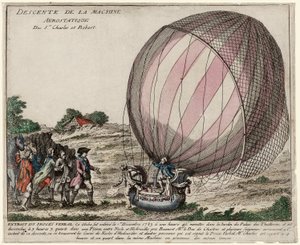 Descente de la Machine Aerostatique des Srs. Charles et Robert, pub. 1783