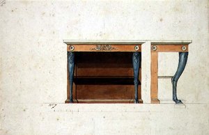 Ontwerp voor een Directoire console tafel