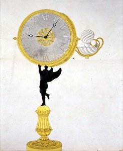 Ontwerp voor een vergulde klok, ca. 1825