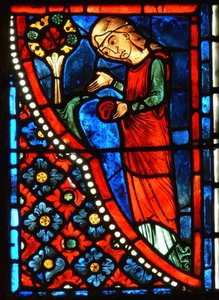 Raam met scènes uit het leven van St. Maria de Egyptische (detail) door French School