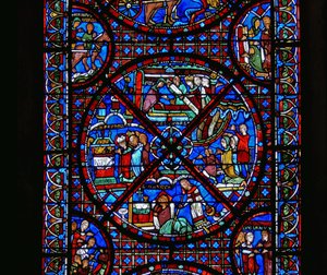 Detail uit een raam van scènes uit het leven van St. Stephen
