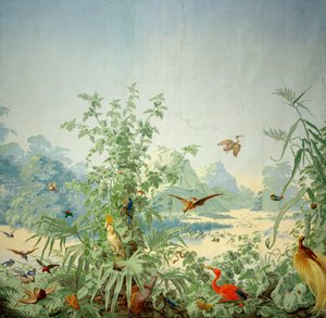 Detail van Brazilië, een panoramisch behangontwerp, gedrukt door Desfosse et Karth, Parijs, 1867