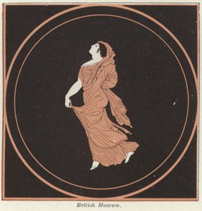Detail van Griekse aardewerk (kleur litho) door French School