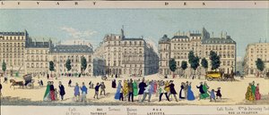 Detail van een panorama van de Boulevard des Italiens, ca. 1840 door French School