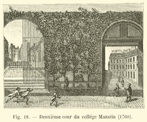 Tweede binnenplaats van het college Mazarin, 1760