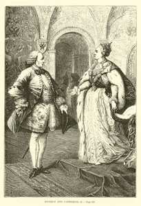 Diderot en Catharina II door French School
