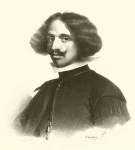 Diego Rodriguez de Silva y Velazquez, portret (gravure) door French School