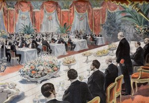 Diner voor leiders van de Franse handel en industrie op de Parijse Beurs door French School