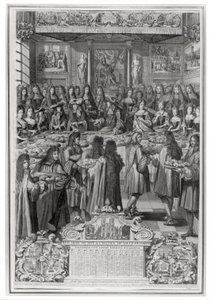 Diner van Lodewijk XIV in het stadhuis, 30 januari 1687, uit Kalender van het jaar 1688