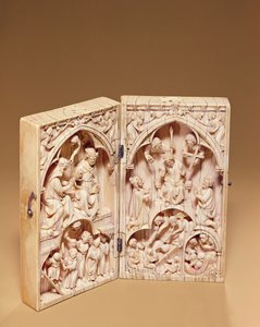 Diptiek met de Kroning van de Maagd en het Laatste Oordeel, ca. 1260-70 door French School