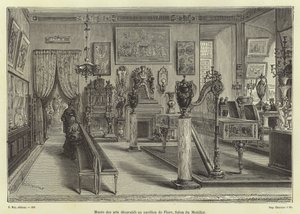 Weergave van woonkamermeubilair, Pavillon de Flore, Louvre Paleis, Parijs door French School