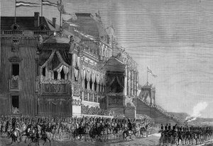 Verdeling van adelaars door Napoleon I (1869-1821) op het Champ de Mars, 5 december