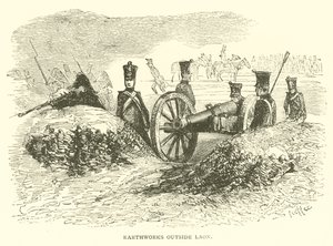 Aardwerken buiten Laon (gravure) door French School