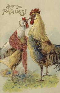 Paaskaart met kuikens door French School