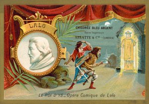 Edouard Lalo, Franse componist, en een scène uit zijn opera Le Roi d
