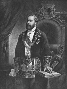 Edward (1841-1910) Prins van Wales, later Edward VII, als Grootmeester van de Vrijmetselarij, 1884 door French School