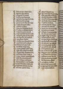 Egerton MS 881 f.65v, Guillaume de Lorris en Jean de Meun, Roman de la Rose door French School