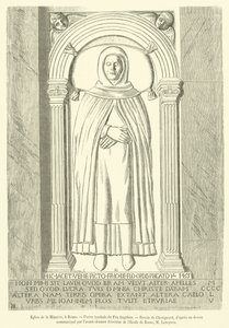 Kerk van de Minerva, in Rome, grafsteen van Fra Angelico door French School