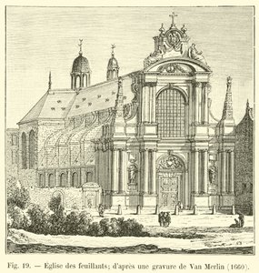 Kerk van de Feuillants; naar een gravure van Van Merlin, 1660 door French School