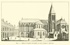 Eglise et charnier du Temple, in 1650; naar I Sylvestre door French School