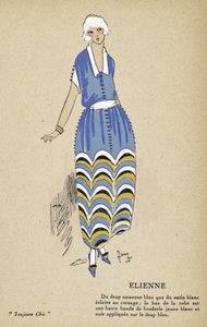 Elienne, uit Toujours Chic, geb. 1921-22 (sjabloondruk) door French School