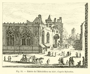 Ingang van het Hotel-Dieu in 1650; naar Sylvestre door French School