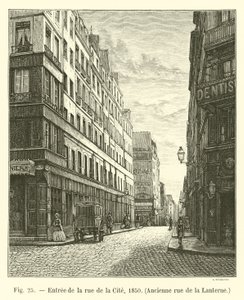 Ingang van de rue de la Cité, 1850, voormalige rue de la Lanterne door French School