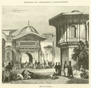 Ingang tot de Divan (gravure) door French School