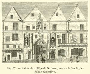 Ingang van het college van Navarre, rue de la Montagne-Sainte-Genevieve
